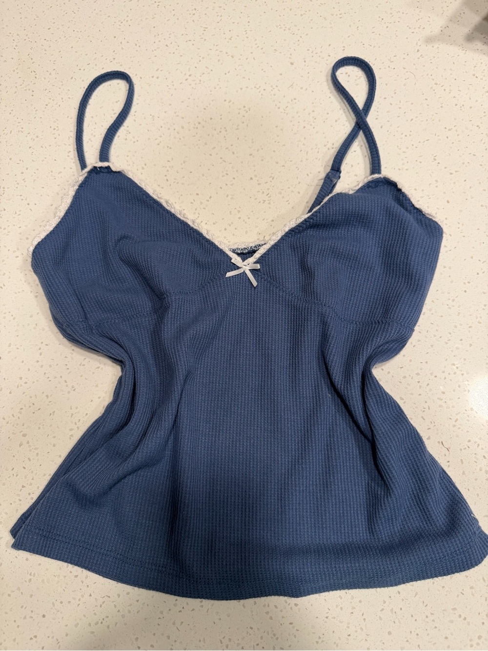 Women’s Blue Lace-Trim Cami Tank Top
